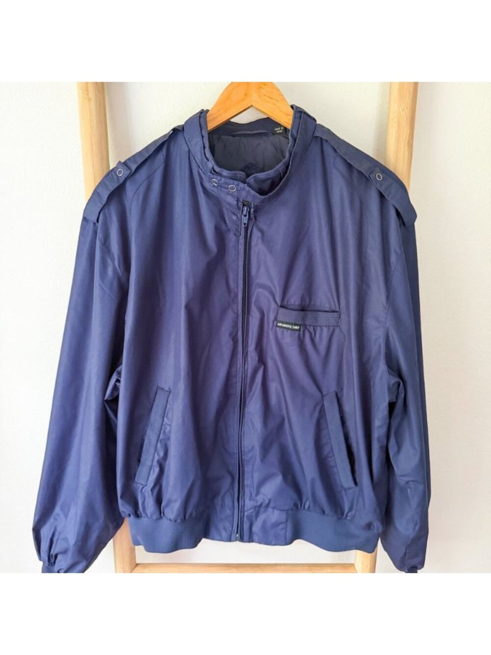 Members Only Classic Iconic Racer Bomber Jacket Navy Blue XL - Picture 4 of 10